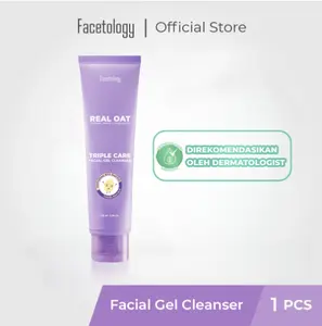 【BPOM】Facetology TripleCare Facial Gel Cleanser Sabun Cuci Muka Gentle Low PH Oat Senstive skin All skin Types acne