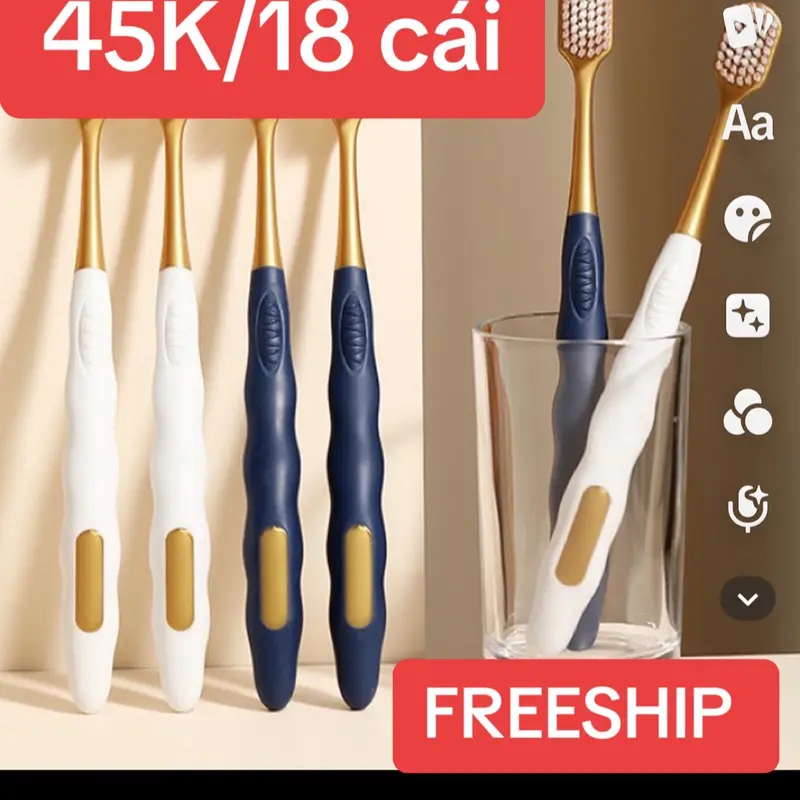 Combo 3 vỉ bàn chải 18 cái bàn chải đánh răng hàng nội địa trung TẶNG KÈM 4 HỘP TĂM CHỈ NHA KHOA 0