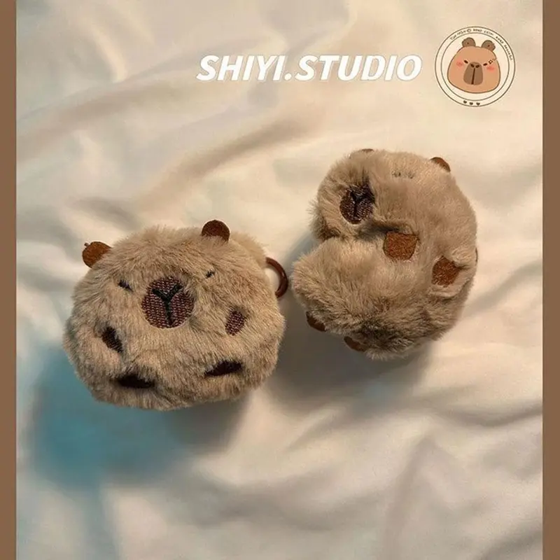Vỏ Tai Nghe Capybara Nhồi Bông Ấm Áp, Dành Cho Airpods Pro 2, Vỏ Bảo Vệ Tai Nghe Nhồi Bông Mềm, Da Bảo Vệ, Màu Nâu 2