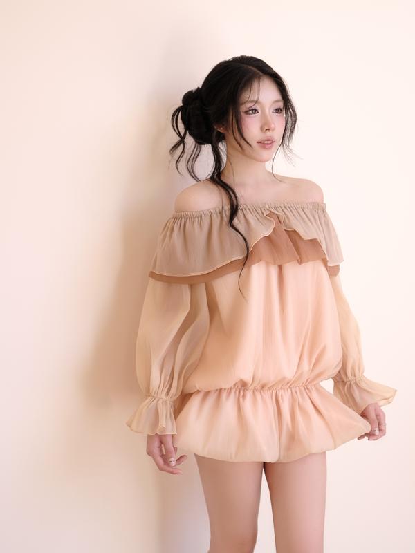 Váy đầm trễ vai form bí Tige dress thiết kế Aguja không quần bảo hộ