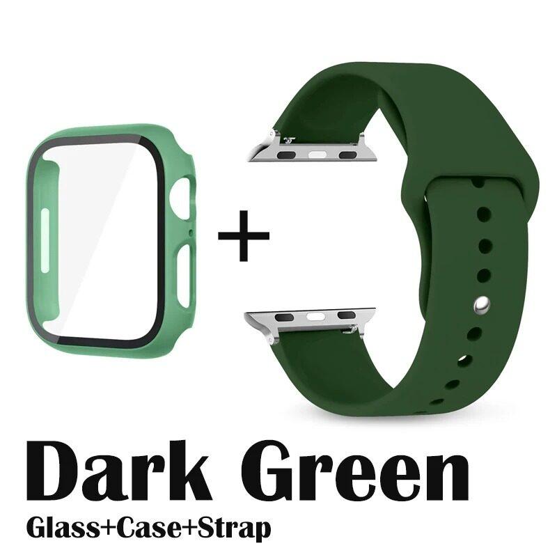 Product Introduction of Glass+Case+Silicone Strap for Apple Watch Band 49mm 45mm 44mm 41mm 40mm 38mm 42mm Screen Protectors for Apple IWatch Series Ultra 2 SE 9 8 7 6 SE 5 4 3 2 1 Accessories Wearable Friend 19
