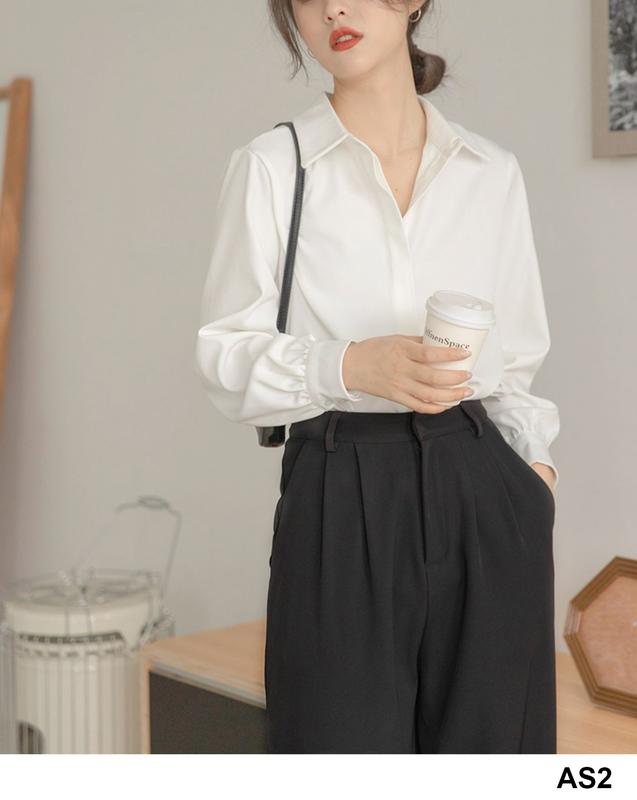 Áo Sơ Mi Trắng Nữ Công Sở Chất Vải Cotton Không Nhăn, Form Suông [AS2] 5