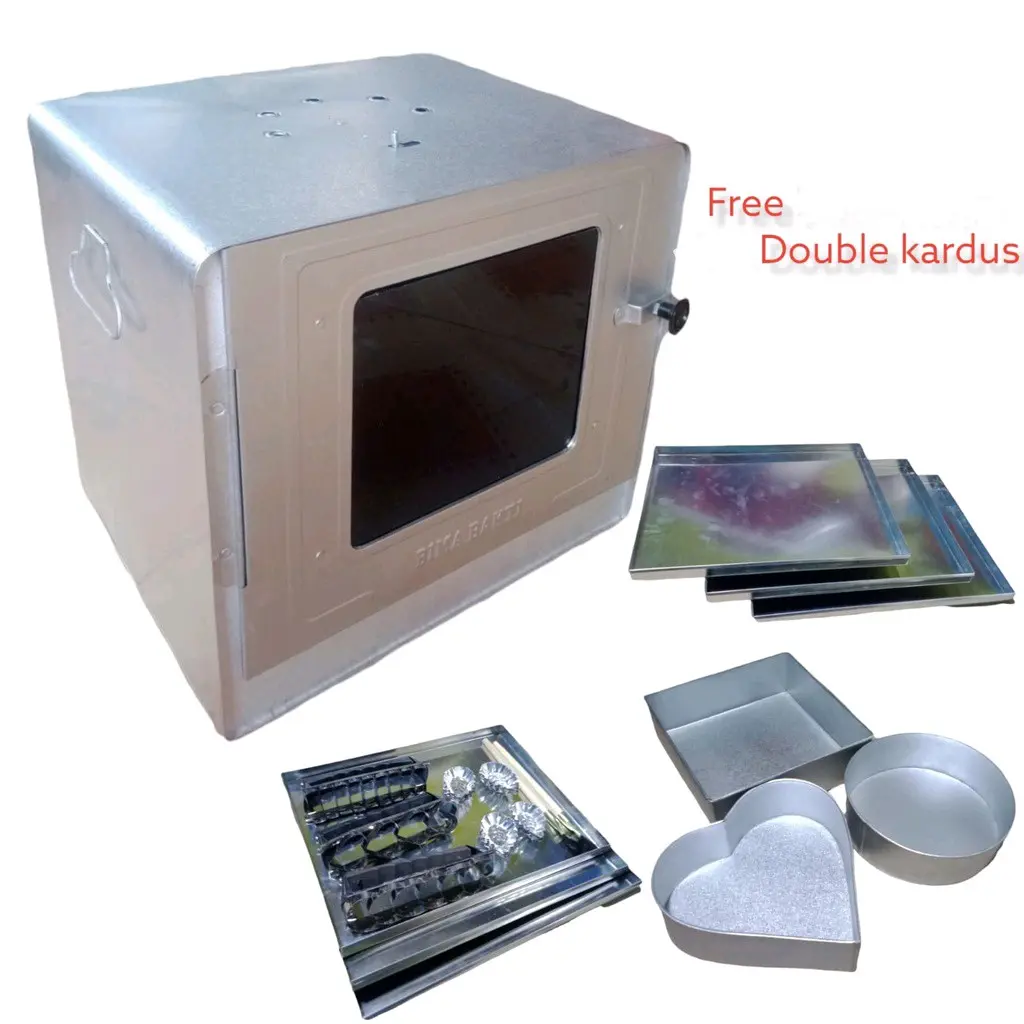 Oven Bima Anti Karat 3 Susun dengan Pengatur Suhu dan Aksesoris Lengkap - Kitchenware, Gambar, Kotak, Bulat