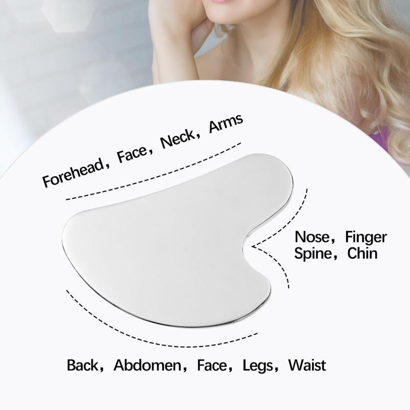 Stainless Steel Gua Sha Facial Tool Beauty Tool Universal GuaSha Massage Tool Remove Wrinkles Relieve Skin Fatigue Gua Sha Board for Face 4