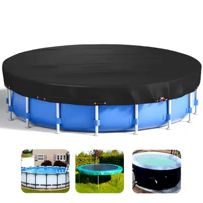 21ft Round Solar Pool Cover For Above Ground Pools - Heavy Duty Oxford, Includes Winch & Cable