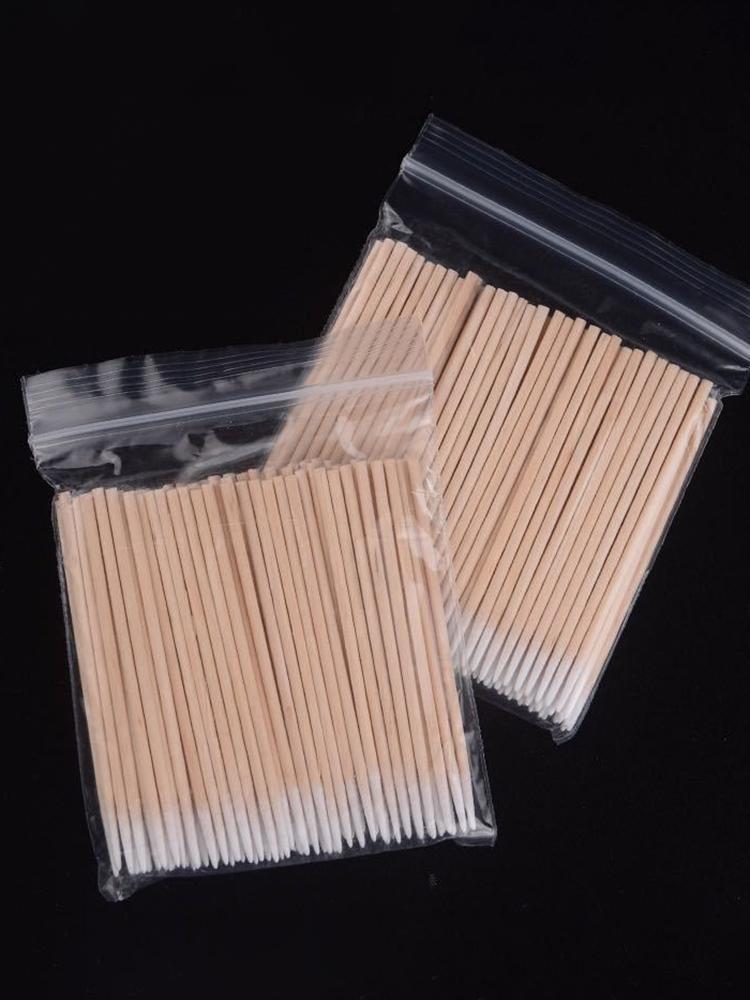 Product Introduction of 100 Pcs Of 7CM Semi-Permanent Tattoo With Pointed Beak Single Head Swab For Eyebrow Tattoo Mist Eyebrow Bleaching Lip Small  Swab Cosmetic  Stick Kapok Stick 12