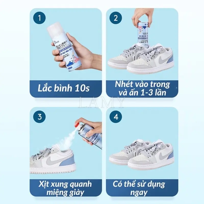 ￼[ Combo 5 chai] Chai Xịt Khử Mùi Giày Dép NaNo Bạc, Xịt Khử Mùi Hôi Chân Nano 260ml Nam 6