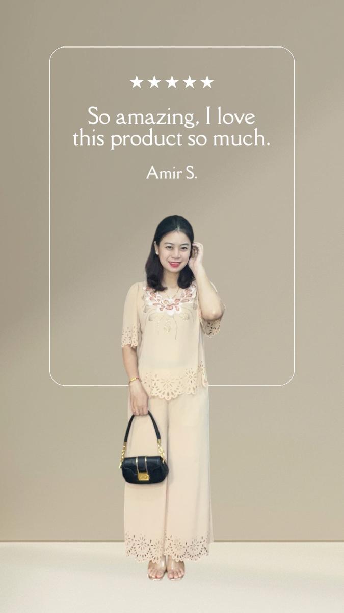 Product Introduction of Đồ bộ trung niên nữ- phong cách đơn giản sang trọng, áo cổ tròn tay ngắn, quần dài 15