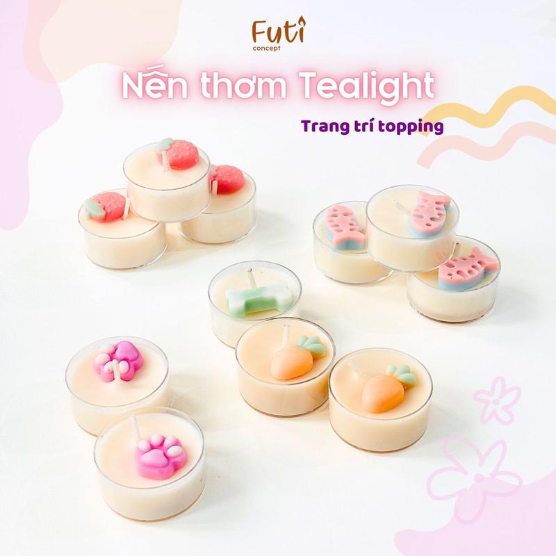 Nến Thơm Tealight Thư Giãn, Nến Mini Trang Trí Topping Dễ Thương