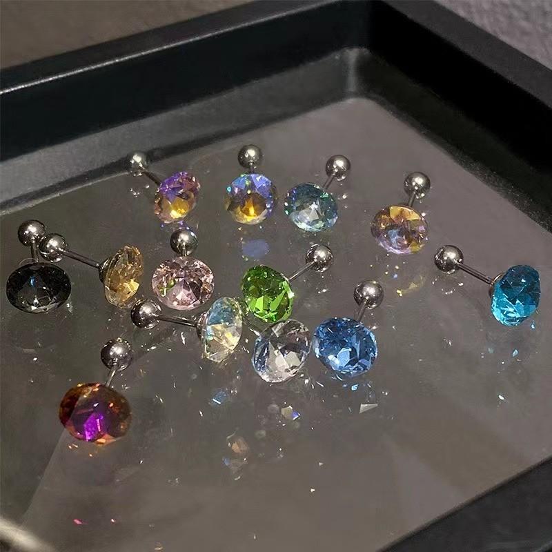  Bông Tai Khóa Vít Chất Liệu Thép Titan Siêu Lấp Lánh 8mm Bông Tai Đinh Tán Xương Tai Thích Hợp Làm Quà Tặng Bán Buôn Có Sẵn 