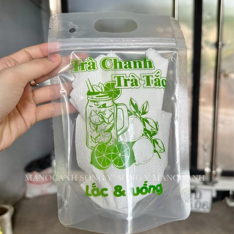 [1KG]TÚI ZIP ĐỰNG TRÀ CHANH IN SẴN TẦM 100C-15x23CM(TỐI ĐA 700ml)NHẬN IN THEO YÊU CẦU(HÌNH THẬT 100%) tuizip 3