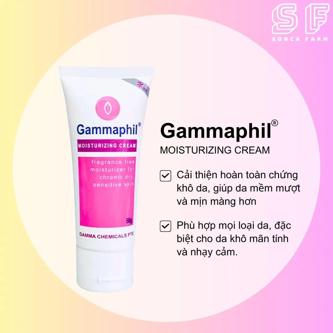 Gammaphil Moisturizing 50g Kem Dưỡng Ẩm Cho Da Khô, Da Nhạy Cảm