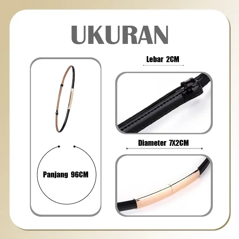 [NEW] Ikat Pinggang Adjustable Untuk Wanita Gaya Simple Formal Kekinian Fashion Trendy Gesper Bingkai Perempuan 6