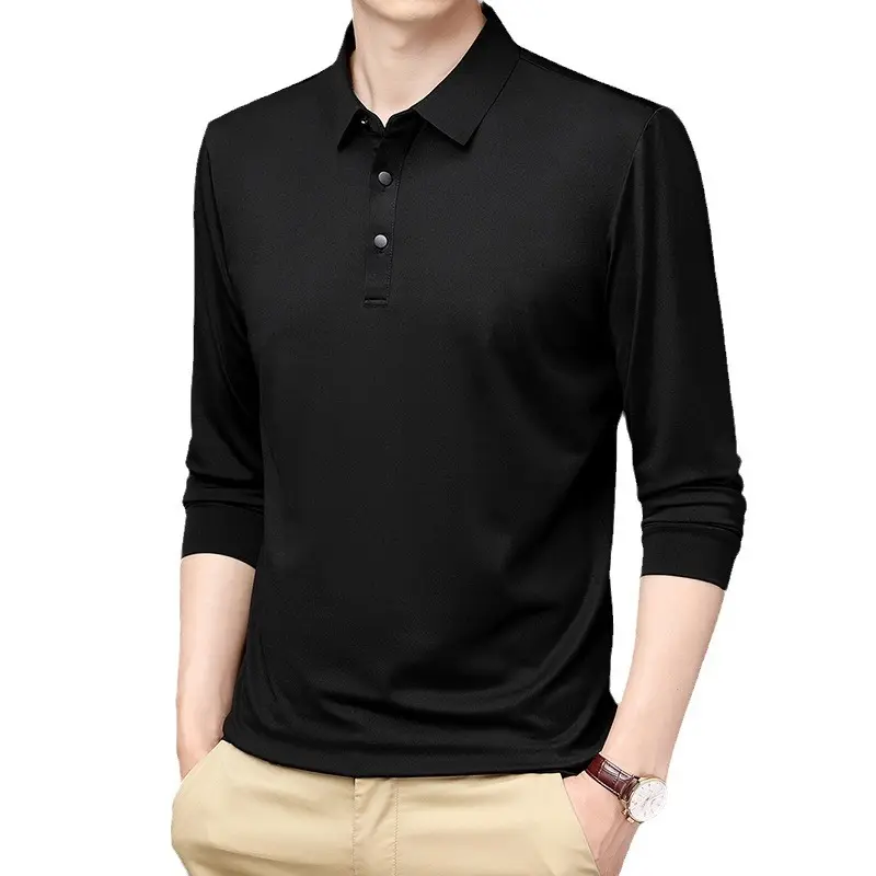 BigSize Áo Polo Dài Tay Nhiều Màu Phom Xuông Chất Thun dày Mềm Mịn Mát Không Xù Lông 1