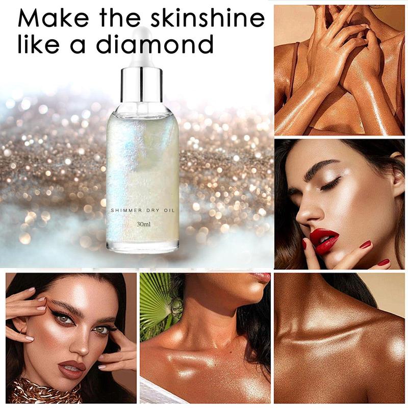 Shimmer Dry Oil, Moisturizing Body Highlighter, Hydrating Body Essence, Body Care Product for Women & Men, Perfect for Parties 2