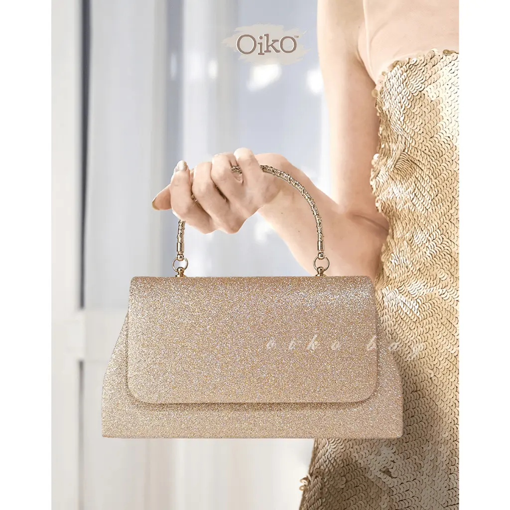 OIKO Ellie Clutch Tas Pesta Wanita Clutch Glitter Chrome Untuk Kondangan Perempuan Party Bag Wedding Gift Kado Seserahan Nikahan Hantaran Bridemaids Mewah Elegan Import Korean Style