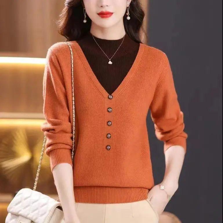 Product Introduction of Áo Len Cổ Lọ Nửa, Hàng Mới Về Mùa Thu Và Mùa Đông, Dành Cho Phụ Nữ, Quần Áo Cho Mẹ, Dáng Rộng Vừa Vặn, Phong Cách Phương Tây, Áo Lớp Nền Bên Trong, Thời Trang Nữ 12
