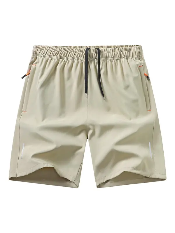Men's Solid Color Pocket Zipper Shorts, Casual Breathable Comfortable Shorts for Running Gym Workout, Men's Bottoms for All Seasons 8