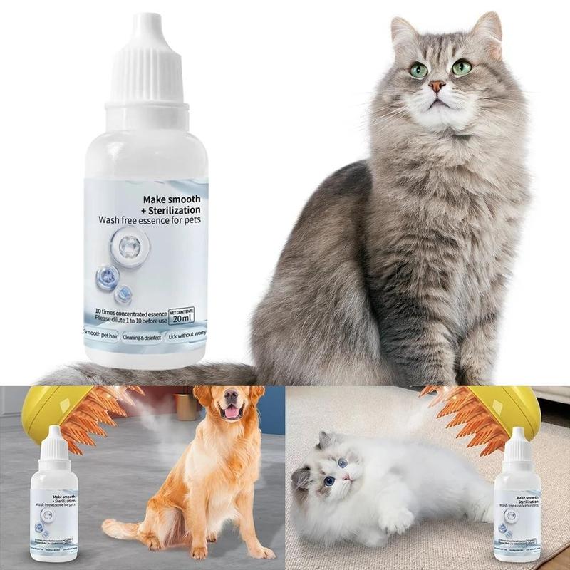 Product Introduction of 3-5pc Cat Steam Brush Wash Free Essence Hair Serum Animal Grooming Essence Cat Dog Depilation for Cat Steamy Brush Pet Cleaning 5