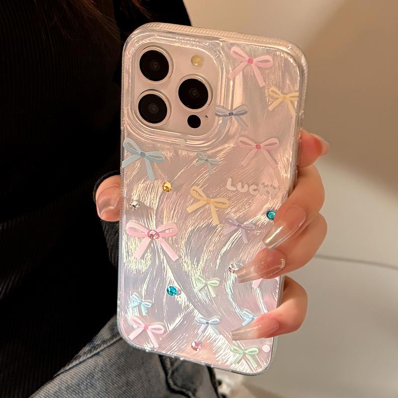 Product Introduction of Dopamine Color Bow for Apple 15 Feather Yarn Iphone13 Phone Case 12 Phone Case 16promax Protector Smartphone Protector Smartphone Cover Protective Shockproof Casing Cellphone 6