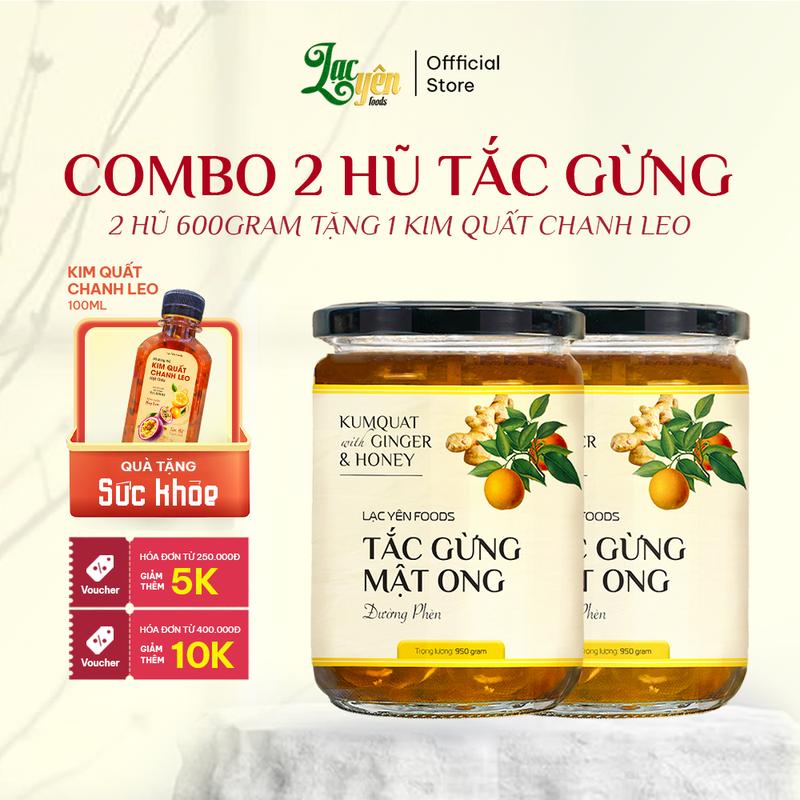 Combo 2 Hũ Tắc Gừng Mật Ong Đường Phèn Lạc Yên Foods, Kèm Quà Tặng