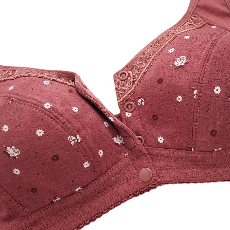 Đồ Lót Nữ, Áo Vest Không Dây, Cúp Bông, Thích Hợp Cho Phụ Nữ Trung Người Già Và Cao Tuổi Bra Cup Màu Đỏ 2