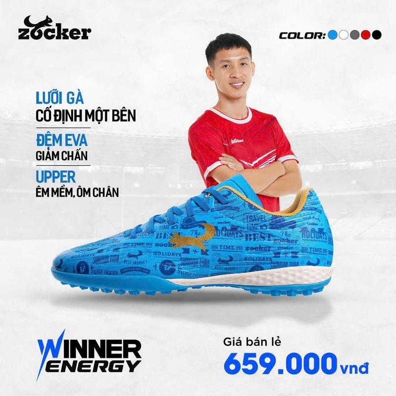 Giày Zocker Winner Energy [Tặng Kèm Tất + Lót Giày Xịn + Băng cuốn] Giày Bóng Đá Chính Hãng FullBox, Bảo Hành 3 Tháng