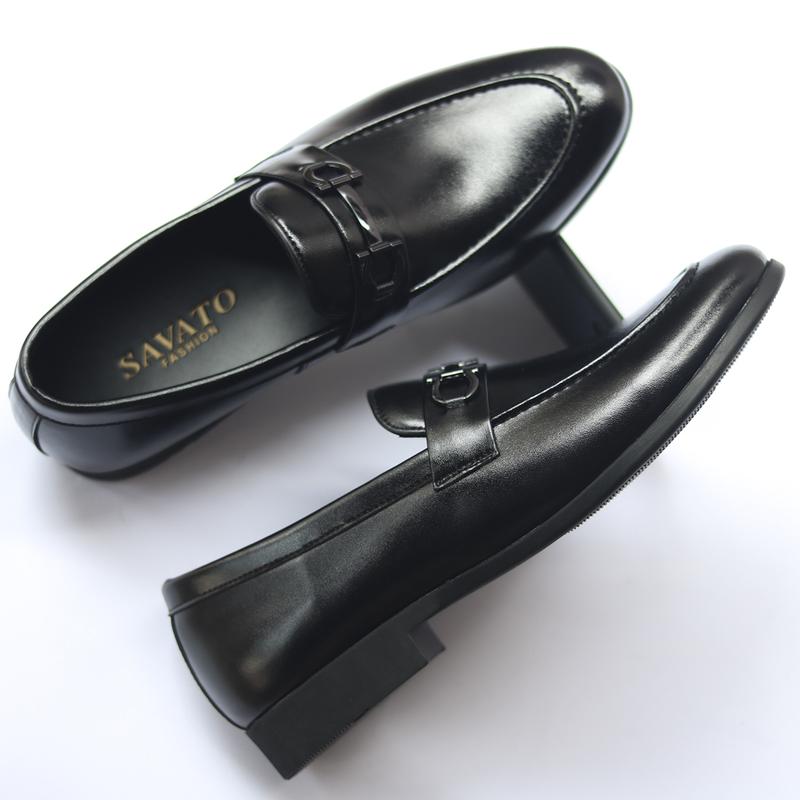  Giày Tây Nam Không Dây Đai Ngang   Xả Kho   - Da Mềm Đế Cao Su Mềm Mã D05-PVC Shoes 