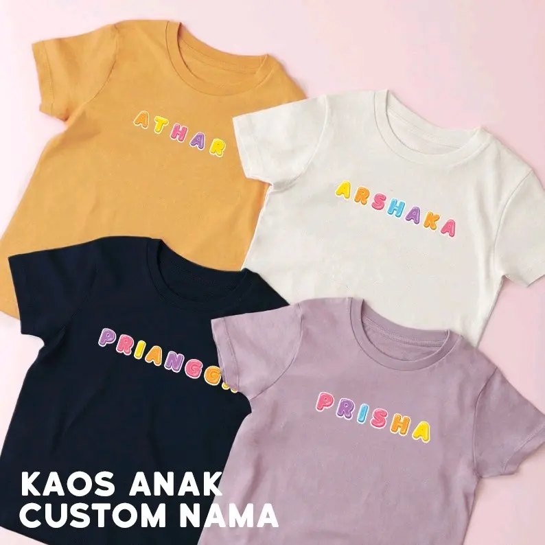 Kaos anak Custom nama pelangi baju anak nama pelangi 3