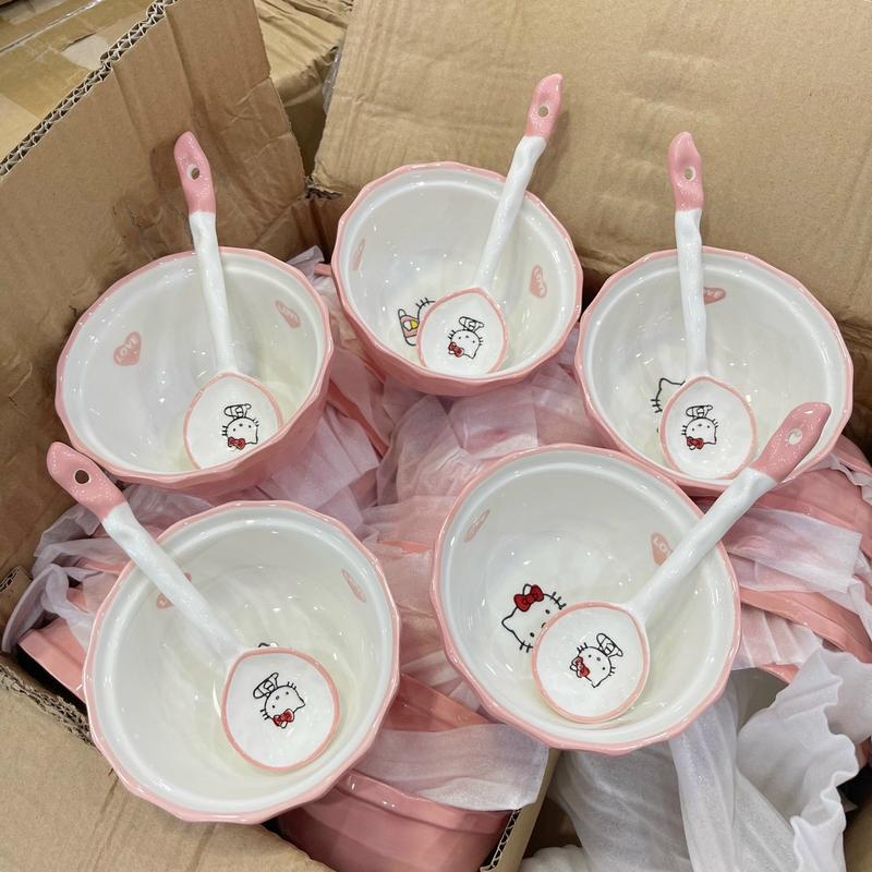 Bát Ăn Cơm Bát Chè Đĩa Sứ Chén Dĩa Sứ Dễ Thương Cute Decor Cao Cấp Họa Tiết Mèo Helokity  Xinh Yêu Gomsudecor
