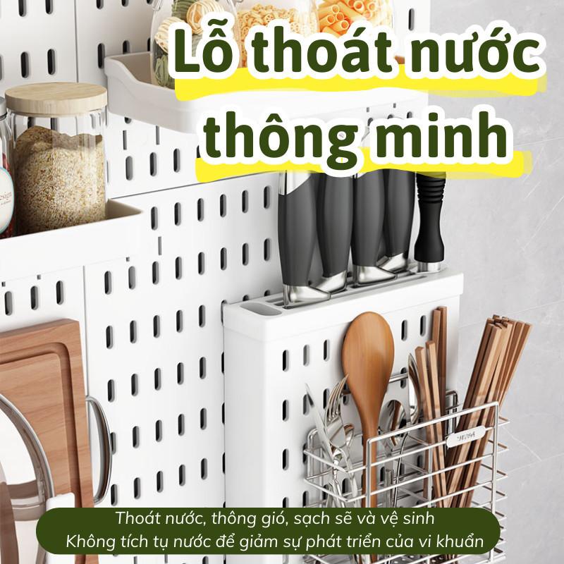 Kệ bếp bảng lỗ dán tường IKEA MAMA bảng pegboard setup vật dụng gọn gàng kệ dày dặn chịu tải tốt vệ sinh dễ dàng 4