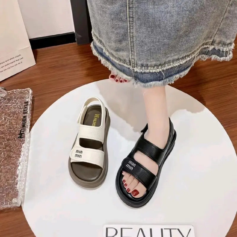 Sandal quai da êm mềm đế pu 3 cm thích hợp đi làm đi chơi hay đi học đều đẹp 1