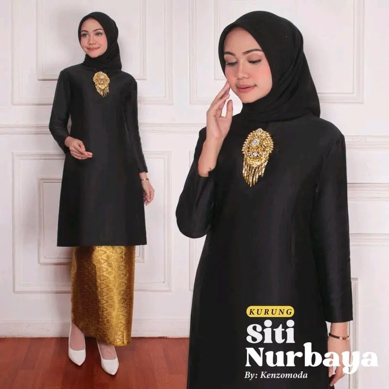 FK- Atasan kebaya kurung taffeta Siti Nurbaya// baju kurung Melayu bahan taffeta // kebaya kurung taffeta polos // tunik bahan taffeta senada// kebaya kurung taffeta Malaysia // atasan baju kurung taffeta polos Polos Dress Kondangan Pesta Wanita Wisuda