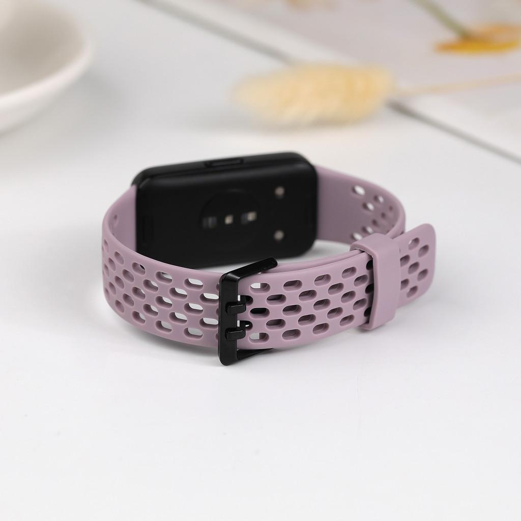 Tali Jam Tangan Sport Soft Silicone Strap for Huawei Band 10 9 8 Strap Adjustable Replacement Rubber Band Wristband Breathable Bracelet Belt Accessories  Smartwatch for Huawei Band 8 9 10 NFC Watchband Accessories