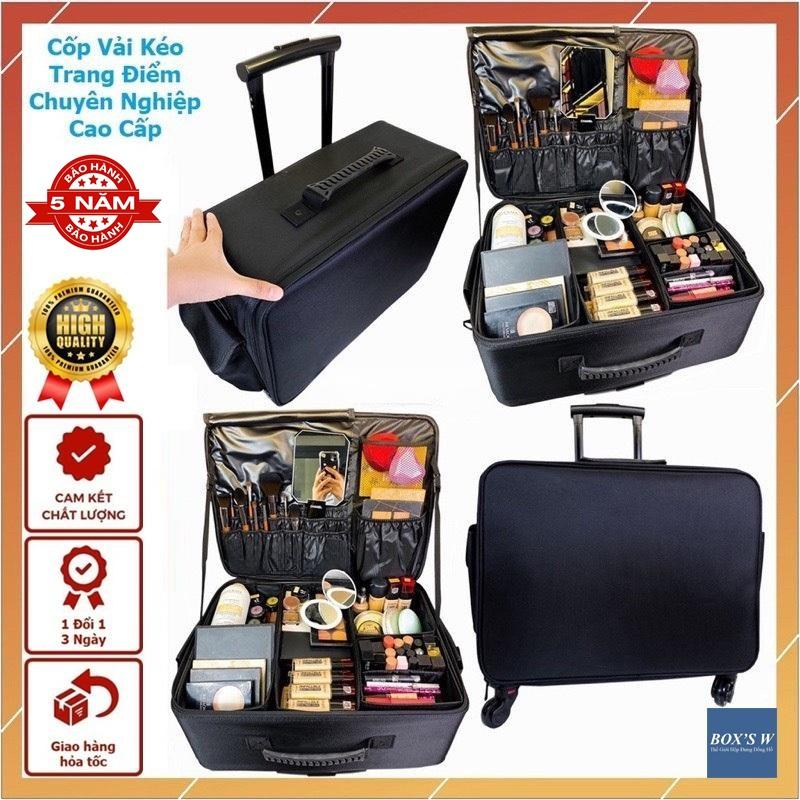[Cao 44cm] Cốp Vải Kéo Đựng Đồ Trang Điểm Chuyên Nghiệp Y26 - BH 05 Năm - Vali Kéo Make Up Cỡ Lớn Nhất Để Vừa Xe Máy