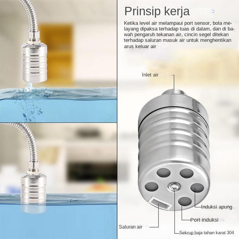 Product Introduction of 2 Hitungan Katup Apung Kontrol Level Air 304 Stainless Steel Katup Bola Apung Mini Sepenuhnya Otomatis Mati Otomatis Tangki Air Katup Pengontrol Level Air Aman Asupan Air Atas/Samping 12