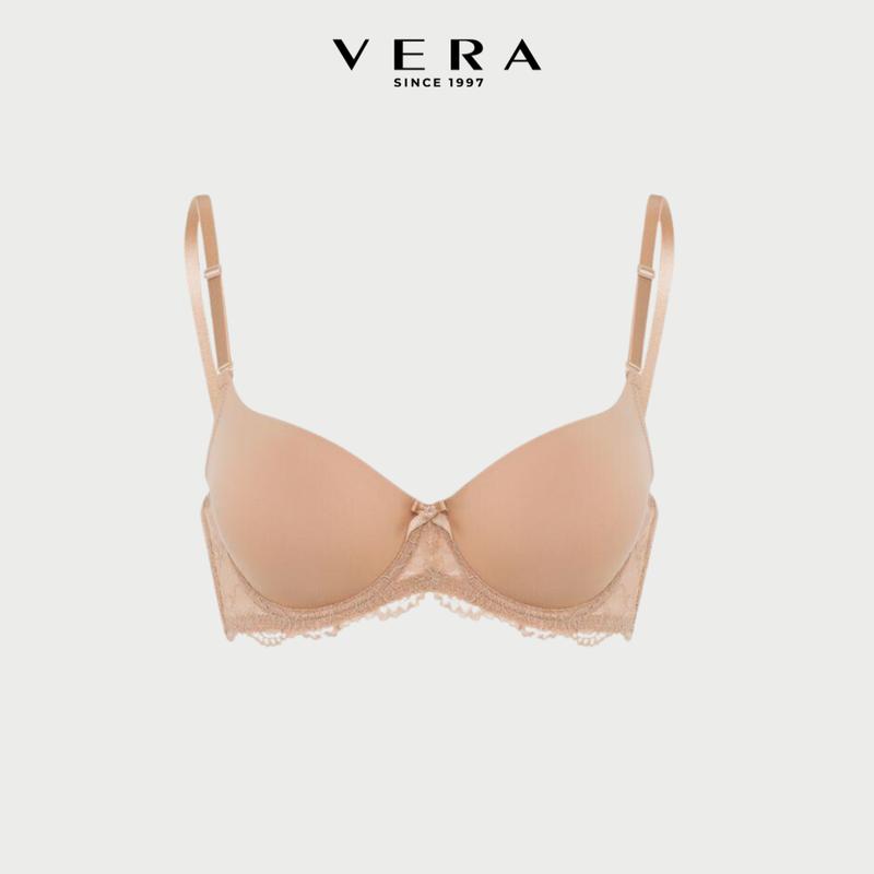 [XẢ KHO] Áo ngực Nữ Misaki mút dày cúp trơn phối dây lưng ren Voan - 0113 Bra