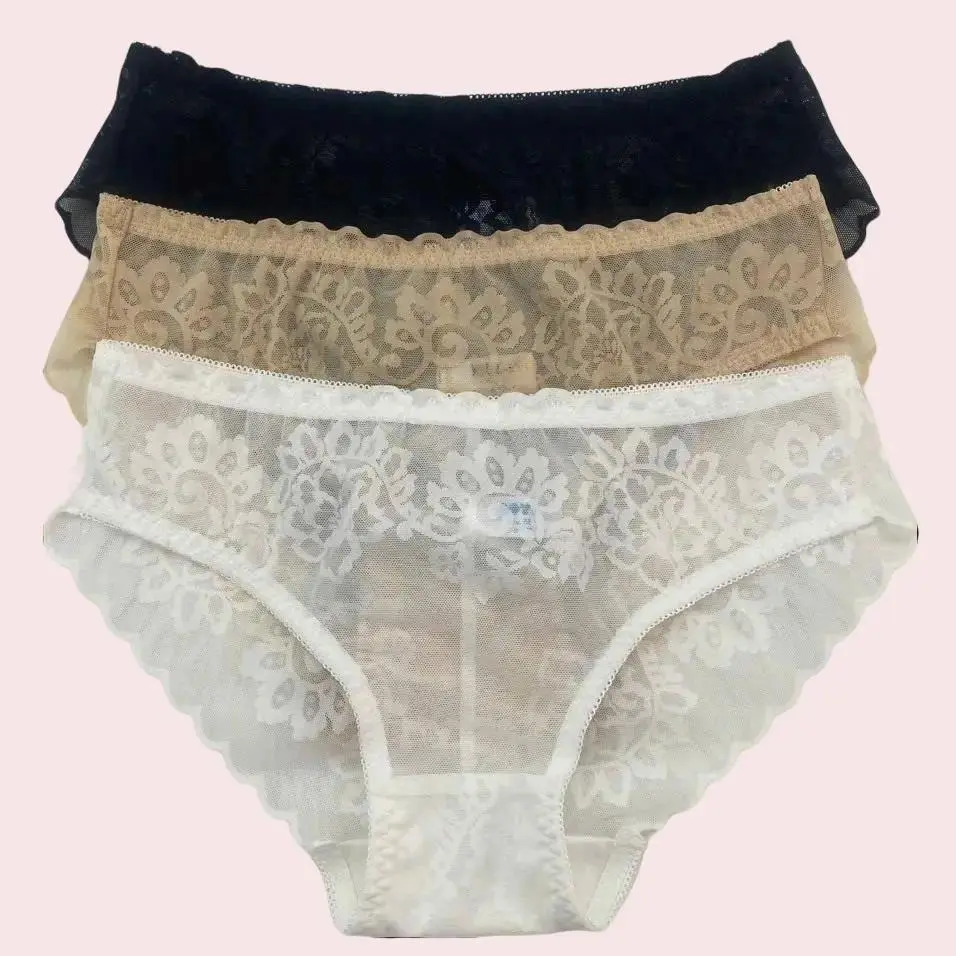 [N003] Quần lót nữ  Combo 6 cái cao cấp kháng khuẩn phối ren nguyên mông không lộ viền