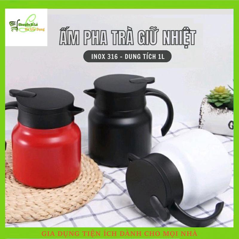  Ấm pha trà Bình pha trà giữ nhiệt inox dung tích 1000ml 