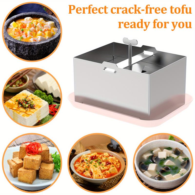 Food Grade Stainless Steel Tofu Press Kit: Adjustable Tofu Press, Detachable Mold, Drip Tray, Dishwasher Safe - Perfect for Home Tofu Making Kitchen Utensils 5