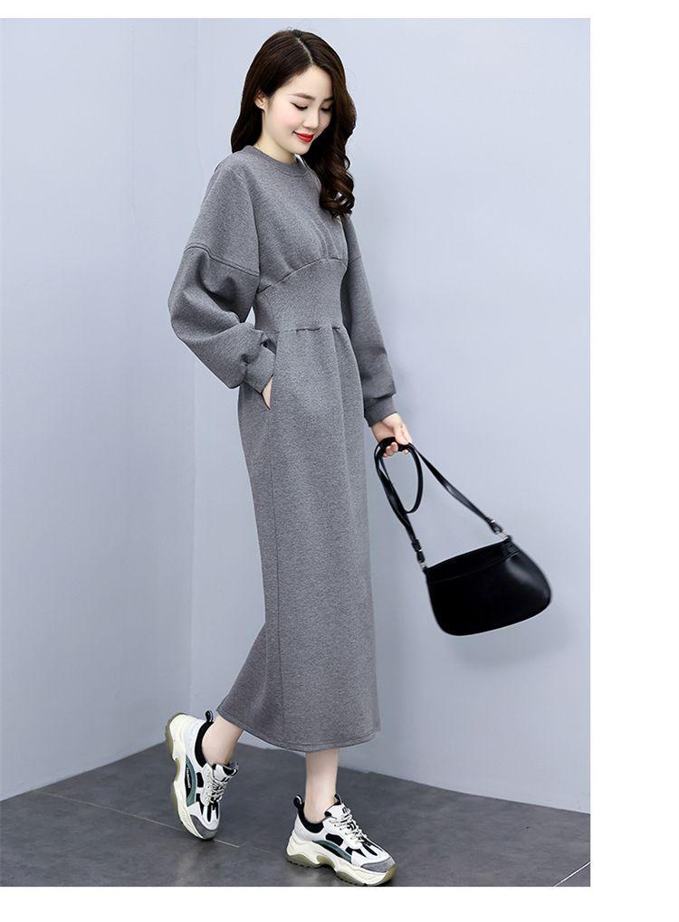 Product Introduction of Váy Len, Cao Cấp, Ôm Sát Eo, Thanh Lịch, Thích Hợp Cho Mùa Đông, Váy Bó Sát Phong Cách Thường Ngày Màu Trơn Cổ Tròn, Tay Dài, Váy Sang Trọng 27