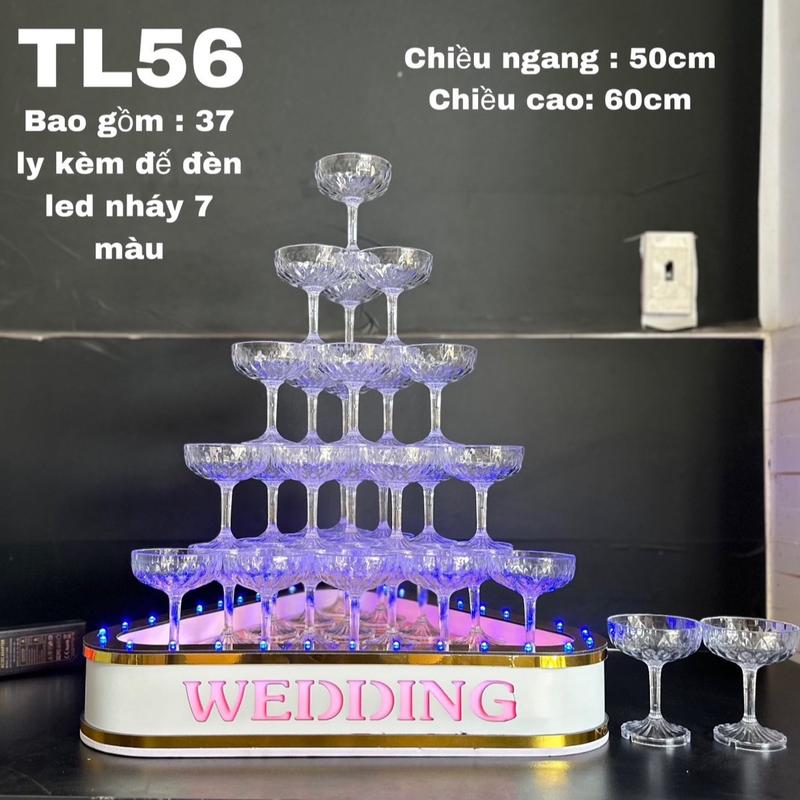 THÁP RƯỢU SÂM BANH TAM GIÁC WEDDING 1