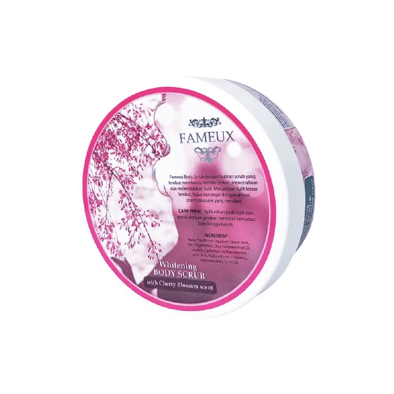 Fameux Whitening Scrub Cherry Blossom 250 gr Exfoliating Mencerahkan Tubuh 2