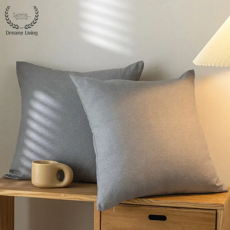 Dreamy Living Solid Color Throw Pillow Cover,Simple Cushion Cover 3 Sizes,Breathable Pillowcase
