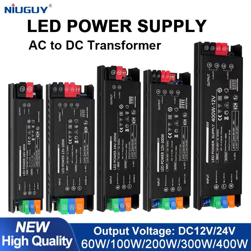 AC to DC12V LED Power Supply 60W 100W 200W 300W 400W LED Drive lighting transformer adapter for LED Light Strips G4 MR11
