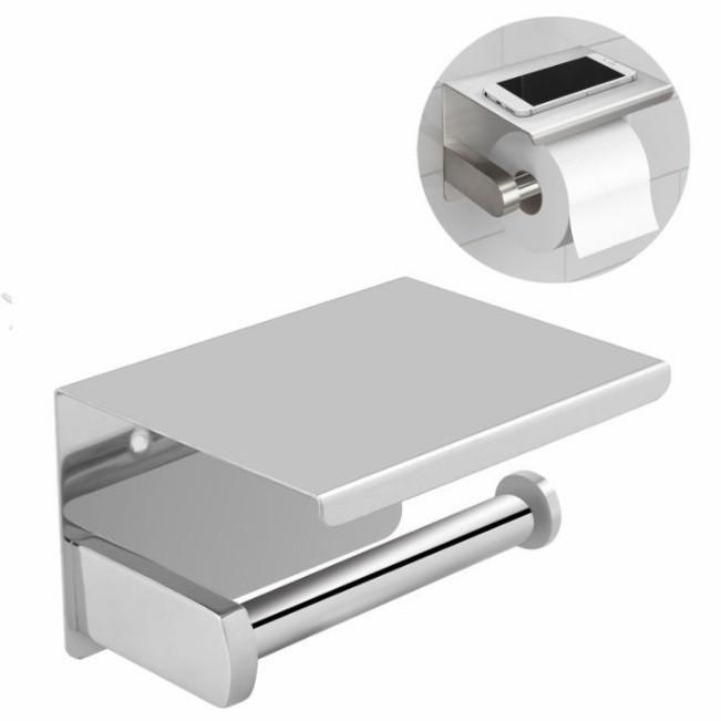 Tempat Tisu Toilet Stainless Tissue Gulung Roll Handphone HP Holder 3