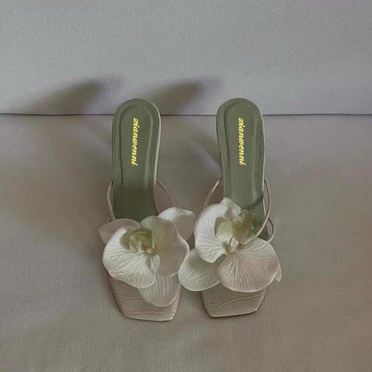 Women's heels stiletto Flower slip-on 1