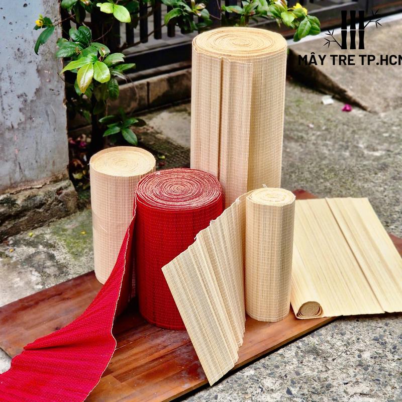  Mành tre trang trí nhiều màu rèm tre khổ 30cm 60cm dùng làm phong nền tiểu cảnh che nắng chụp hình trang trí tết 