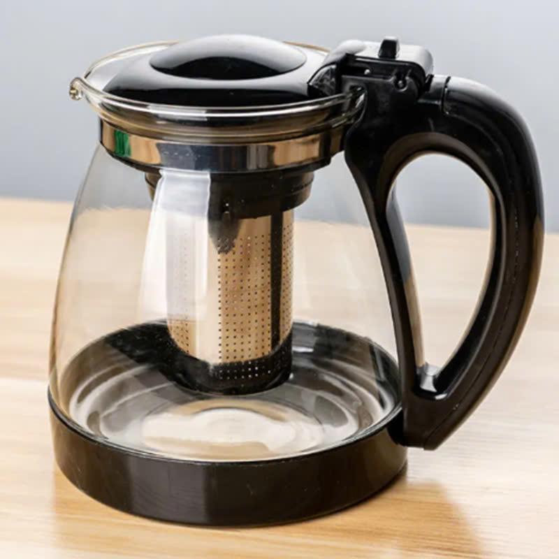 Bình Lọc Trà Thủy Tinh Dung Tích 1300ml Sang Trọng Lõi Lọc có tháo rời Inox 304 Cao Cấp Kiểu Dáng Hiện Đại ấm  pha ấm trà  2 ngăn