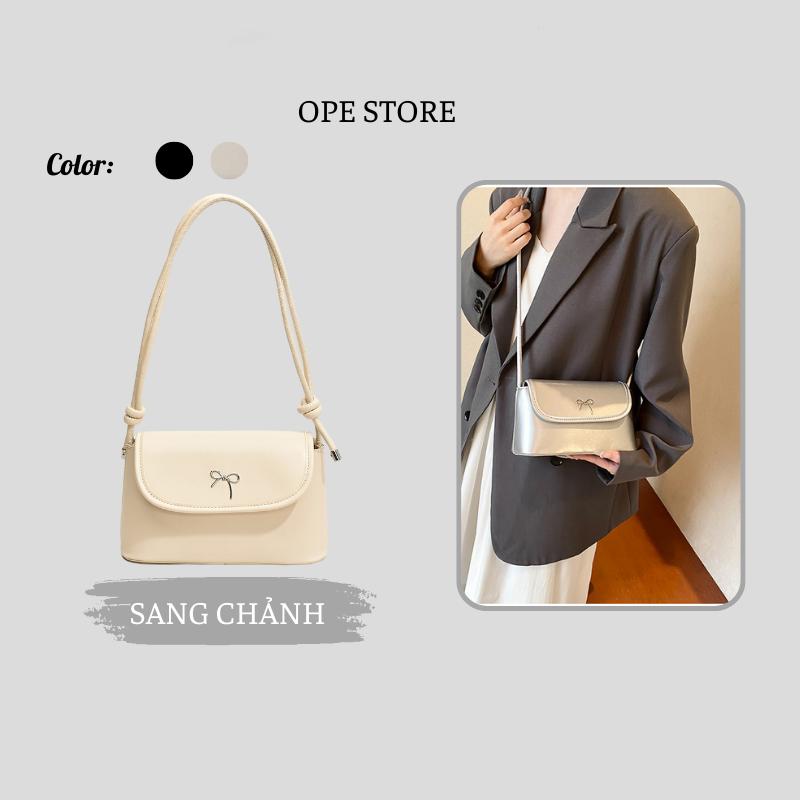 Túi xách nữ họa tiết hình nơ thời trang Hàn Quốc dây đeo điều chỉnh đeo vai, đeo chéo